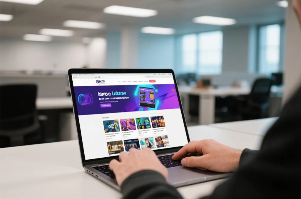 用户通过电脑网页版体验风暴娱乐，享受大屏幕的视觉效果